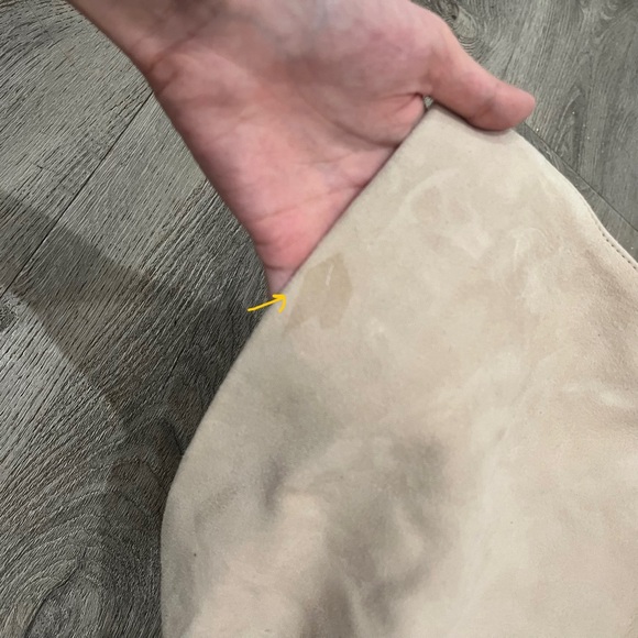 NWT Helsa 100% Genuine Suede Leather Beige Trench Coat Double Breasted size L - Picture 8 of 14